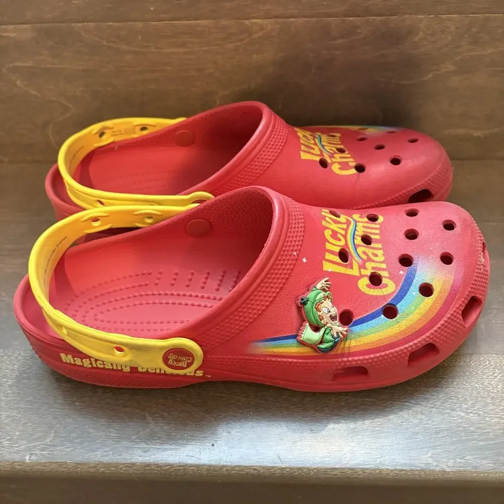 Lucky Charms Crocs Shoes Mens Size 10 Womens Size 12 Clog Rainbow Charms‎